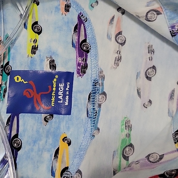 Car themed short sleeve shirt L - Picture 2 of 4